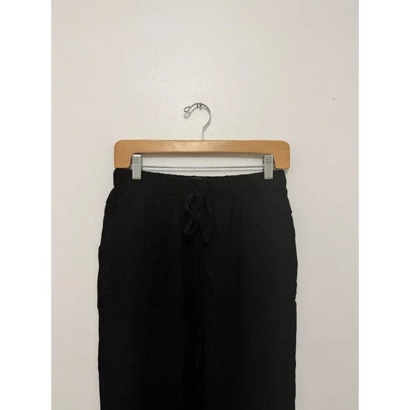 White Fox Live It Up Linen Pants – Black – Size Small - Picture 3 of 6